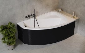 Панель для ванни Besco Rima 150 см санітарний акрил матовий чорний OAR-150-NSC