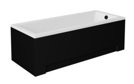 Панель для ванны Besco Uni 160х70 см передняя + боковая санитарный акрил матовый черный #OAP-160UNIC