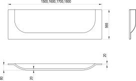 Панель для ванни Ravak ARC 170 см фронтальна акрил білий CZE4100A00