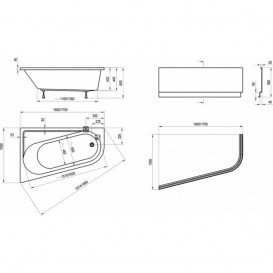 Панель для ванны Ravak Chrome 170x105 R фронтальная правосторонняя акрил CZA4100A00