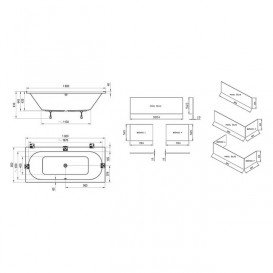 Панель для ванни Ravak City 180 фронтальна акрил горіх X000001061