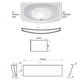 Панель для ванни Ravak Evolution 70 L акрил білий CZ85200A00