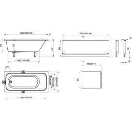 Панель для ванны Ravak U 70 боковая универсальная акрил CZ00110A00