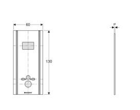 Панель Geberit GIS для подвесного унитаза для смывных бачков Sigma гипсокартон 461.058.00.1