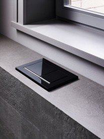 Панель змиву для унітазу Geberit Sigma 60 подвійний змив скло чорне 115.640.SJ.1