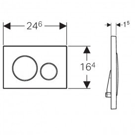 Панель змиву для унітазу Geberit Sigma20 подвійний змив нержавіюча сталь матова / полірована 115.882.SN.1