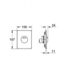 Панель змиву для унітазу Grohe Skate (3 режими змиву) суперсталь 38862SD0