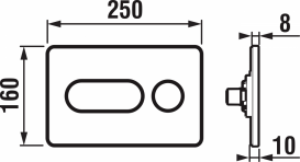 Панель смыва Jika Modul PL8 основа глянцевый хром кольцо матовый хром H8936460040001