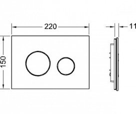 Панель смыва для унитаза TECE TECEloop с двумя клавишами стеклянная черная клавиши белые 9240654