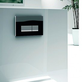 Панель смыва Koller Pool Integro Black Glass пластик/стекло хром глянцевый/черный INTEGRO BLACK GLASS