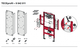 Панелі для установки підтримують поручнів з застенного модулем Tece Teceprofil на модуль 9300009 нержавіюча сталь 9042011