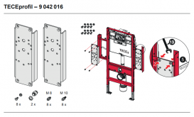 Панелі для установки підтримують поручнів з застенного модулем Tece Teceprofil на модуль 9300009 нержавіюча сталь 9042016