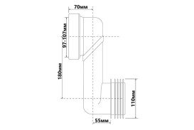 Патрубок канализационный McAlpine эксцентричный сдвиг 180 мм с фланцевой прокладкой полипропилен WCLO-18