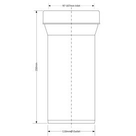Патрубок канализационный McAlpine прямой 150 мм полипропилен белый WCE-CON1-150MM