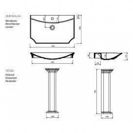 Пьедестал для раковины Marmorin La Donna литой камень белый 565 078 020 xx x