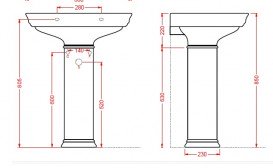 П'єдестал для раковини ArtCeram Civitas санфарфор білий глянсовий CIC001 01; 00