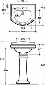 П'єдестал для раковини Kerasan Retro чорний 107004