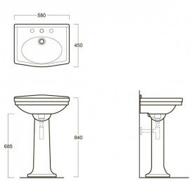 Пьедестал для раковины Simas Londra фаянс белый LO 915
