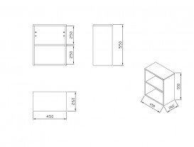 Пенал боковой открытый Ravak Natural SB-450 МДФ белый X000001055