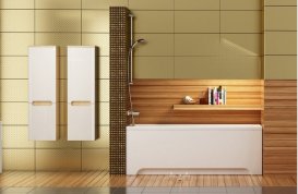 Пенал боковой подвесной Ravak Classic SB-350 L ДСП/МДФ капучино/белый глянец X000000956