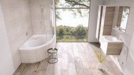 Пенал бічній підвісний Ravak Rosa II SB 350 ДСП / МДФ капучино / білий глянець X000000929