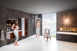 Пенал бічній Ravak Clear SB 400 R ДСП / МДФ білий / черешня X000000764