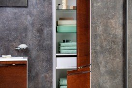 Пенал бічній Ravak Clear SB 400 R ДСП / МДФ білий / черешня X000000764