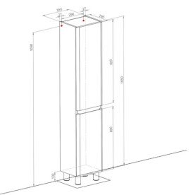 Пенал для ванной Аквародос Акцент напольный 35х29,5х170 см ДСП/МДФ белый АР000000832