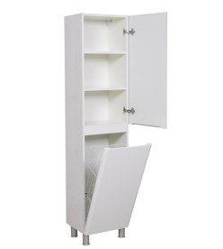 Пенал для ванної кімнати Аквародос Акцент підлоговий 40х32,5х175 см з кошиком ДСП/МДФ білий АР000000833