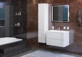 Пенал для ванної кімнати Аквародос Акцент підвісний 35х29,5х165 см ДСП/МДФ білий АР000000831