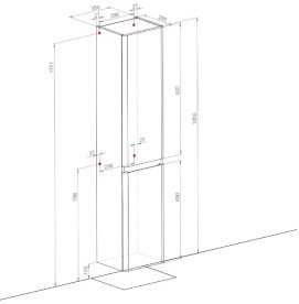 Пенал для ванної кімнати Аквародос Акцент підвісний 35х29,5х165 см ДСП/МДФ білий АР000000831