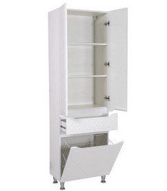 Пенал для ванної кімнати Аквародос Родорс підлоговий 60х32,5х195 см з кошиком ДСП/МДФ білий АР000001183