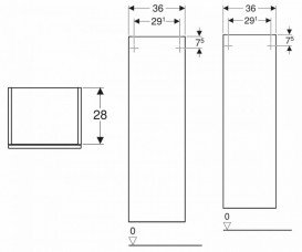 Пенал для ванной Geberit Smyle Square 36х118 см подвесной ДСП темный орех 500.361.JR.1