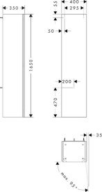 Пенал для ванной Hansgrohe Xilesa E 40х35 см петли справа МДФ матовый белый 54288700