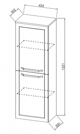 Пенал для ванної Kolpa-san Blanche B 1323 45.4х132.1 см ДСП з 3D плівкою антрацит 514120