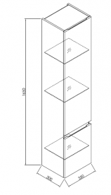 Пенал для ванной Kolpa-san Iman I 1650 35х165 см ДСП антрацит 536730