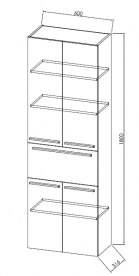 Пенал для ванной Kolpa-san Jolie J 1801/600 60х180 см ДСП сатин дуб 529290