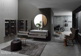 Пенал для ванной Kolpa-san Malaya M 1301/1000 100х130 см МДФ бежевый 573770