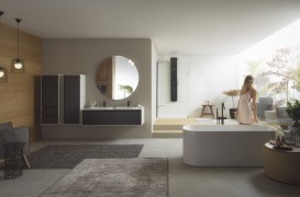 Пенал для ванної Kolpa-san Pandora 1301 45Х130 см ДСП чорний камінь 514290