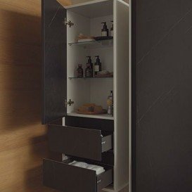 Пенал для ванної Kolpa-san Pandora 1301 45Х130 см ДСП чорний камінь 514290