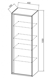 Пенал для ванної Kolpa-san Pandora 1302 45Х130 см ДСП натуральний 514310
