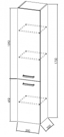 Пенал для ванної Kolpa-san Viva V 1753 35х175 см ДСП червоний 505710
