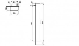 Пенал для ванної Laufen Base 35х18, 5х165 см петлі зліва МДФ сірий H4026411102661