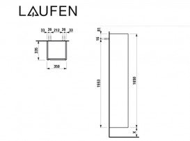 Пенал для ванной Laufen Base 35х33,5х165 см петли справа МДФ цвет на выбор H4030341109991