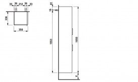 Пенал для ванной Laufen Base 35х33,6х165 см петли слева ДСП светлый вяз H4026911102621