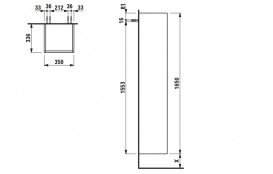 Пенал для ванної Laufen Base 35х33,6х165 см петлі зліва МДФ сірий H4027011102661
