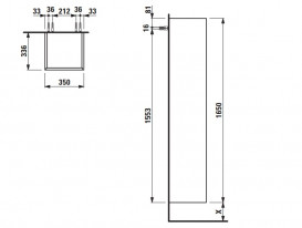 Пенал для ванної Laufen Base 35х33,6х165 см петлі зліва МДФ білий глянсовий H4027211102611