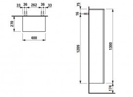 Пенал для ванной Laufen Kartell 40x27x130 см петли справа МДФ серая галька H4082820336411