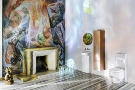 Пенал для ванної Laufen Sonar 32х32х159, 4 см петлі зліва МДФ/ДСП мідь H4054910340411