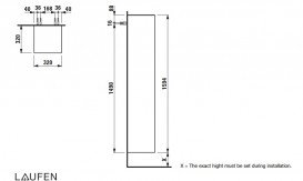 Пенал для ванной Laufen Sonar 32х32х159,4 см петли справа МДФ/ДСП золото H4054920340401